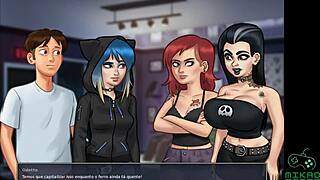 summertime saga ep 85 - i found the redhead goth emo masturbating with her big cock fingers