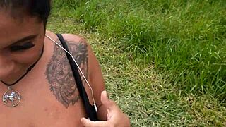 crazy blowjob in the tunnel with big tits 😍