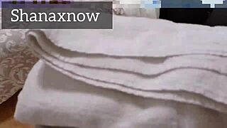 Teen in fishnet feels real orgasm spasms with dildo play