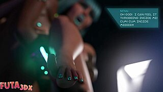 horny blue hair bitch wants to suck futa cock in futa3dx