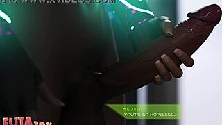 horny blue hair bitch wants to suck futa cock in futa3dx