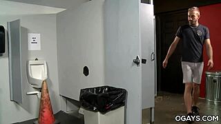 Gay Man Gets Fucked Through Gloryhole in Public Toilet