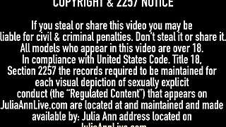 Is julia ann fucking two hard cocks in this dirty threesome?