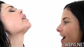 Beauties drill vaginas to pissing
