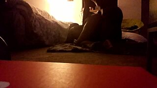 big ass brown chick sucking then getting fucked at home