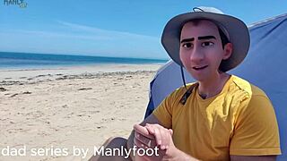 step gay dad series - surfs up with clothing optional toes and ass