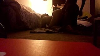 big ass brown chick sucking then getting fucked at home