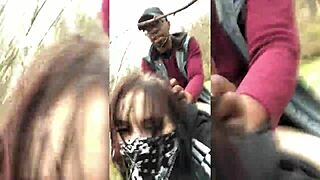 Emo slut takes it hard on a tree stump. Public pounding with dirty talk.