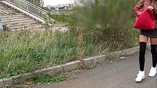 I got this tattooed busty German milf fucked hard against a tree!