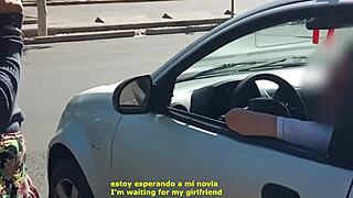 I’m fingering a stranger in his car while hubby films! 😳