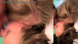 Birthday bash got wild with hot kisses, blowjobs, and a creamy cumshot inside.