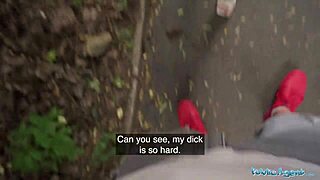 public agent hot babe with cute ass enjoys outdoor fun in public place