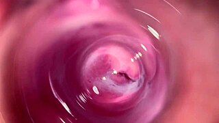 mia's creamy pussy gets explored deep inside with a camera for wet thrills