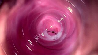 mia's creamy pussy gets explored deep inside with a camera for wet thrills