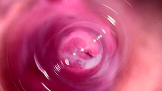 mia's creamy pussy gets explored deep inside with a camera for wet thrills