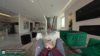 Aria Valencia and Angel Windell in VR threesome