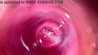 mia's creamy pussy gets explored deep inside with a camera for wet thrills