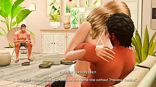 A sneak peek of a 3D animated hentai series with an anime threesome