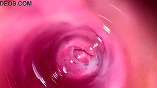 mia's creamy pussy gets explored deep inside with a camera for wet thrills