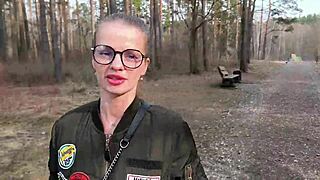 i met a nympho in the forest who jerked me off to orgasm. cute slut with glasses deepthroated outdoors.