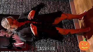 Naughty witch gets hard cock in ass until orgasm