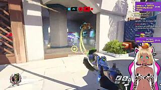 Vtuber Lewdneko plays Overwatch and experiences a playful spanking in part one.