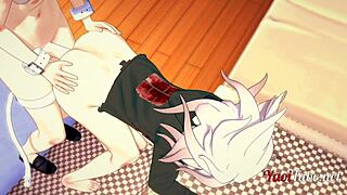 dangan ronpa yaoi blowjob and doggy creampie
