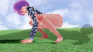 Intense creampie on big tits