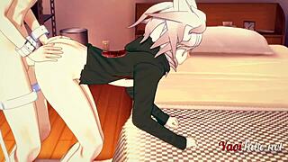 dangan ronpa yaoi blowjob and doggy creampie