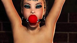 Sub-slut gagged and fucked hard by black cock