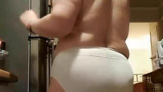 Are those big panties hiding something wild in the kitchen?