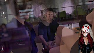 Cheating wife's seductive striptease in fishnets outdoors