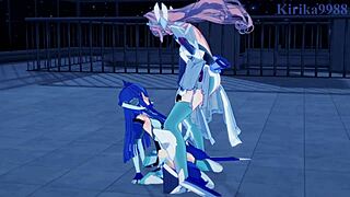 Tsubasa Kazanari, Kanade, Maria in Intense Futanari Sex Scene