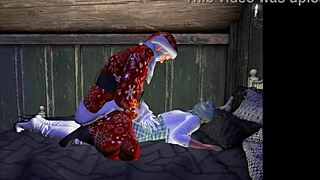 Santa uses back door in christmas hentai cartoon scene