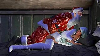 Santa uses back door in christmas hentai cartoon scene