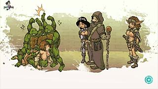 Princess jasmine gets rough doggystyle in cartoon