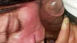 Italian european interracial blowjob scene unfolds.