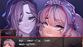 Yo, check this out! Harem in another world hentai game ep 19 has ghost and maid battling in a double blowjob contest! 🔥👻