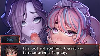 Yo, check this out! Harem in another world hentai game ep 19 has ghost and maid battling in a double blowjob contest! 🔥👻