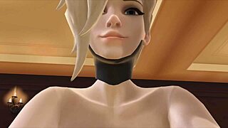 Blonde Mercy Fucks Pussy in 3D Simulator