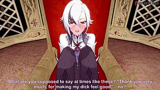 Arlecchino MILF invites you to her POV promo in Genshin Impact.
