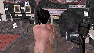 Animated 3D Cartoon Couples Engage in Foreplay Fun