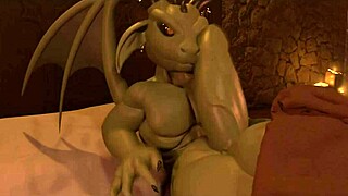 Distraida slammed by a wild dragon in hentai action!