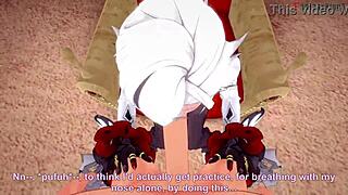 Arlecchino MILF invites you to her POV promo in Genshin Impact.