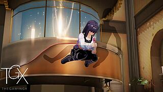 anime hentai game hinata hyuga netorare fucks in various positions with blowjob naruto