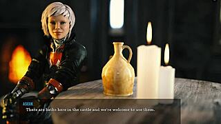 Watching lesbian sex scene leads to intense fucking in 3d hentai game