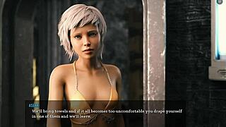 Watching lesbian sex scene leads to intense fucking in 3d hentai game