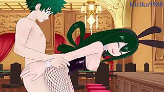 Nejire Hado, Tsuyu Asui, Izuku Midoriya in Bunny Girl Wild Sex!