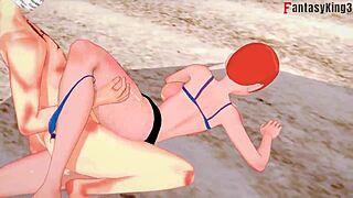 Gwen Tennyson has bikini sex on the beach in Ben10 fantasy.