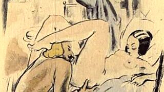 Vintage Erotic Illustration Captures Timeless Sensual Art